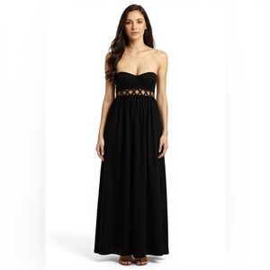 Mara Hoffman Swim Black Strapless Maxi Dress Pockets Size 4 NWT Beach
